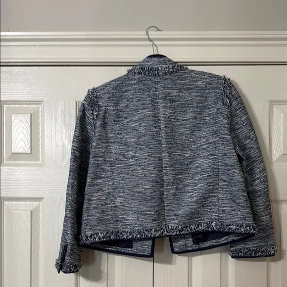 COACH Blue and White Textured Jacket - Picture 3 of 3